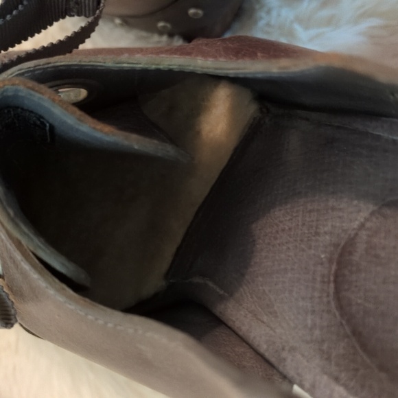 UGG Celestina Charcoal Leather Platform High Heels Clogs Studs - Picture 12 of 13